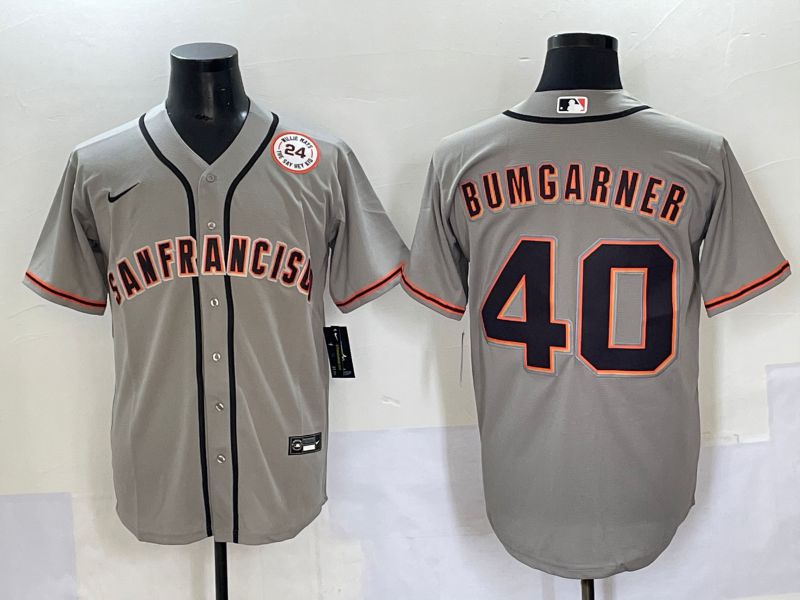 Men 2025 San Francisco Giants #40 Bumgarner Grey Game Nike MLB Jersey style 2->san francisco giants->MLB Jersey